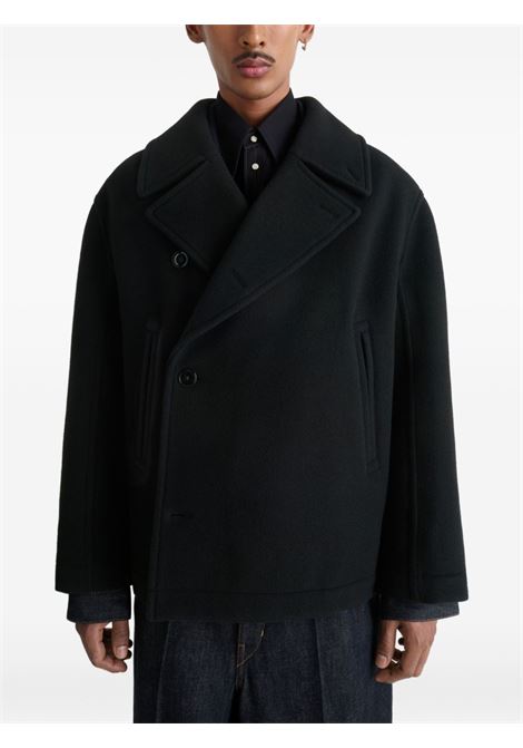 cappotto boxy peacoat uomo nero LEMAIRE | CO1131 LF1116BK999